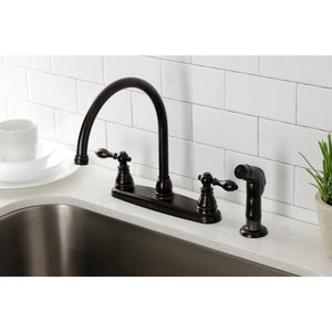 American Classic KB725ACLSP Two-Handle 4-Hole Deck Mount 8" Centerset Kitchen Faucet with Side Sprayer, Oil Rubbed Bronze