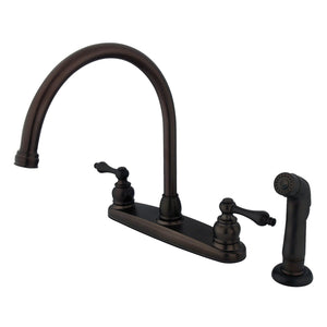 Vintage KB725ALSP Two-Handle 4-Hole Deck Mount 8" Centerset Kitchen Faucet with Side Sprayer, Oil Rubbed Bronze