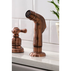 Vintage KB726AXSP Two-Handle 4-Hole Deck Mount 8" Centerset Kitchen Faucet with Side Sprayer, Antique Copper