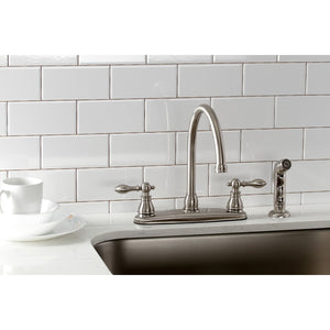 American Classic KB728ACLSP Two-Handle 4-Hole Deck Mount 8" Centerset Kitchen Faucet with Side Sprayer, Brushed Nickel