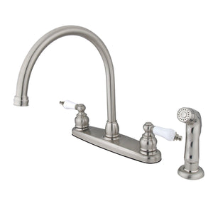 Vintage KB728SP Two-Handle 4-Hole Deck Mount 8" Centerset Kitchen Faucet with Side Sprayer, Brushed Nickel