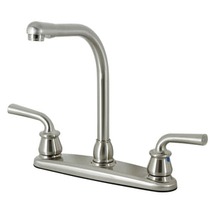 Restoration KB758RXLLS Two-Handle 2-Hole Deck Mount 8" Centerset Kitchen Faucet, Brushed Nickel