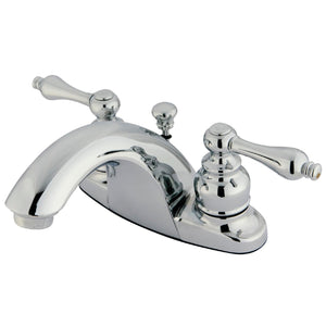 English Country KB7641AL Two-Handle 3-Hole Deck Mount 4" Centerset Bathroom Faucet with Plastic Pop-Up, Polished Chrome