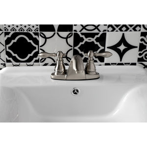 American Classic KB7648ACL Two-Handle 3-Hole Deck Mount 4" Centerset Bathroom Faucet with Plastic Pop-Up, Brushed Nickel