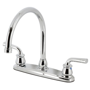 Restoration KB790RXL Two-Handle 2-Hole Deck Mount 8" Centerset Kitchen Faucet, Polished Chrome