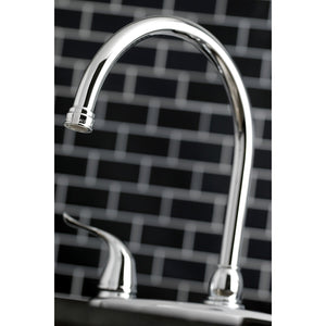 Yosemite KB791YLSP Two-Handle 4-Hole Deck Mount 8" Centerset Kitchen Faucet with Side Sprayer, Polished Chrome