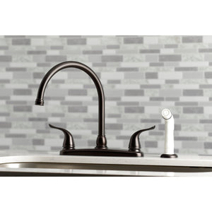 Yosemite KB795YL Two-Handle 4-Hole Deck Mount 8" Centerset Kitchen Faucet with Side Sprayer, Oil Rubbed Bronze