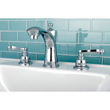 Royale KB7961FL Two-Handle 3-Hole Deck Mount Widespread Bathroom Faucet with Plastic Pop-Up, Polished Chrome