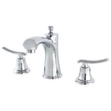 Jamestown KB7961JL Two-Handle 3-Hole Deck Mount Widespread Bathroom Faucet with Plastic Pop-Up, Polished Chrome
