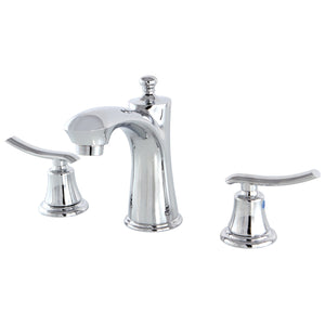 Jamestown KB7961JL Two-Handle 3-Hole Deck Mount Widespread Bathroom Faucet with Plastic Pop-Up, Polished Chrome