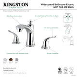 Yosemite KB7961YL Two-Handle 3-Hole Deck Mount Widespread Bathroom Faucet with Plastic Pop-Up, Polished Chrome