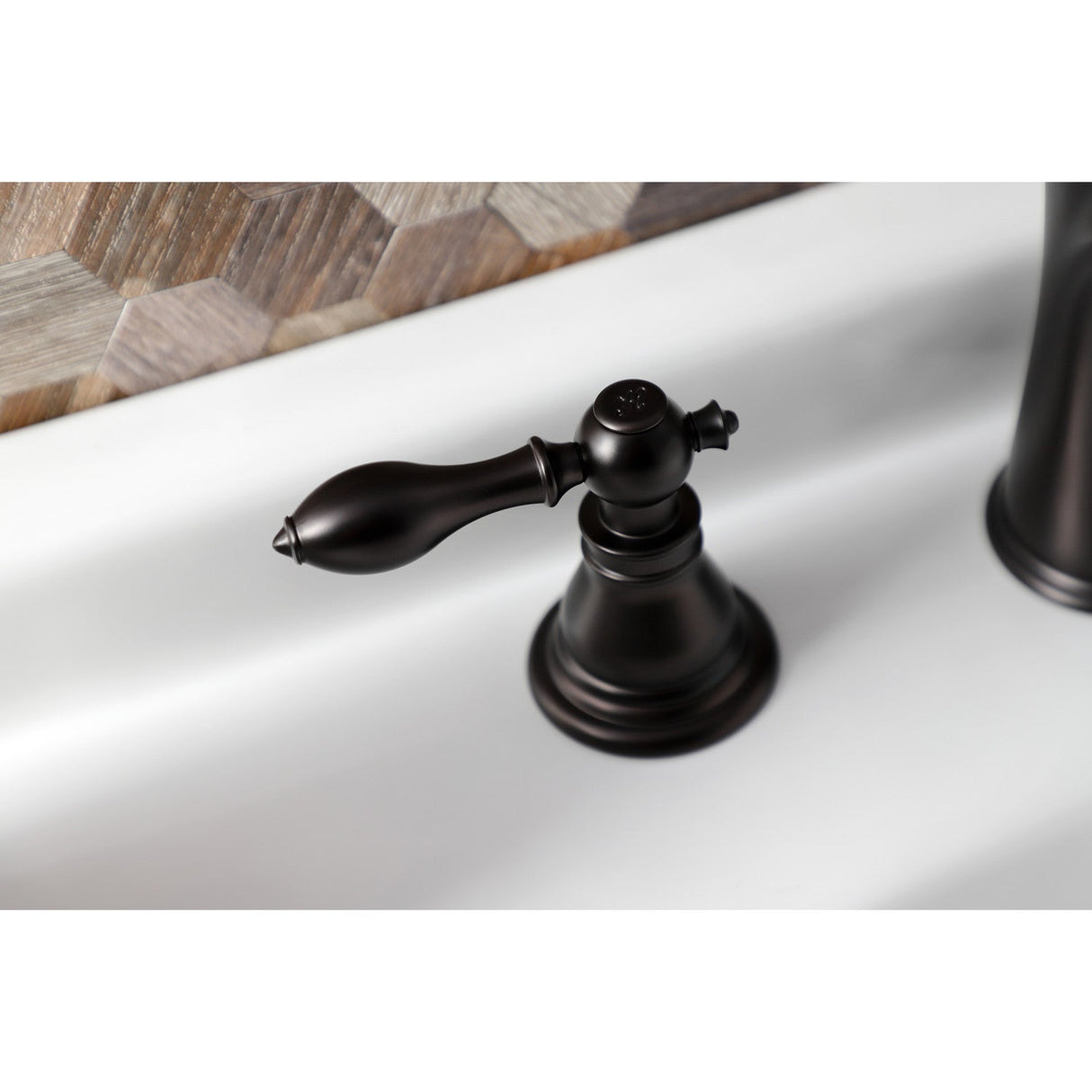 American Classic KB7965ACL Two-Handle 3-Hole Deck Mount Widespread Bathroom Faucet with Plastic Pop-Up, Oil Rubbed Bronze