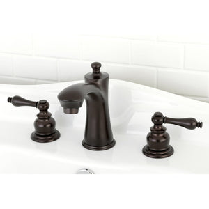 Victorian KB7965AL Two-Handle 3-Hole Deck Mount Widespread Bathroom Faucet with Plastic Pop-Up, Oil Rubbed Bronze
