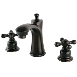 Victorian KB7965AX Two-Handle 3-Hole Deck Mount Widespread Bathroom Faucet with Plastic Pop-Up, Oil Rubbed Bronze