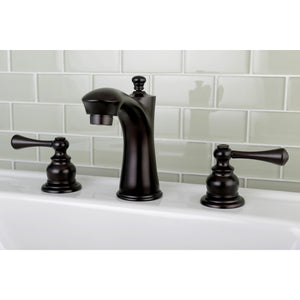 Vintage KB7965BL Two-Handle 3-Hole Deck Mount Widespread Bathroom Faucet with Plastic Pop-Up, Oil Rubbed Bronze