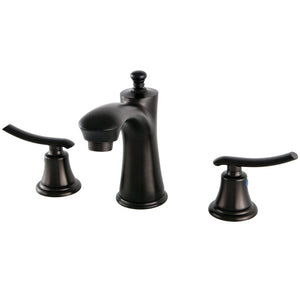 Jamestown KB7965JL Two-Handle 3-Hole Deck Mount Widespread Bathroom Faucet with Plastic Pop-Up, Oil Rubbed Bronze