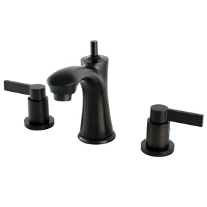 NuvoFusion KB7965NDL Two-Handle 3-Hole Deck Mount Widespread Bathroom Faucet with Plastic Pop-Up, Oil Rubbed Bronze