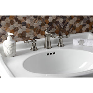 American Classic KB7968ACL Two-Handle 3-Hole Deck Mount Widespread Bathroom Faucet with Plastic Pop-Up, Brushed Nickel