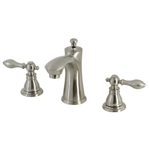 American Classic KB7968ACL Two-Handle 3-Hole Deck Mount Widespread Bathroom Faucet with Plastic Pop-Up, Brushed Nickel