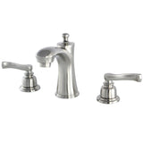 Royale KB7968FL Two-Handle 3-Hole Deck Mount Widespread Bathroom Faucet with Plastic Pop-Up, Brushed Nickel