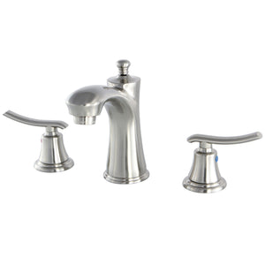 Jamestown KB7968JL Two-Handle 3-Hole Deck Mount Widespread Bathroom Faucet with Plastic Pop-Up, Brushed Nickel