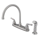 Magellan KB798SP Two-Handle 4-Hole Deck Mount 8" Centerset Kitchen Faucet with Side Sprayer, Brushed Nickel
