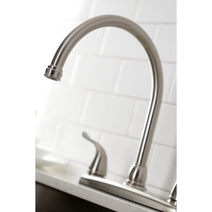 Yosemite KB798YL Two-Handle 4-Hole Deck Mount 8" Centerset Kitchen Faucet with Side Sprayer, Brushed Nickel