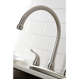 Yosemite KB798YLSP Two-Handle 4-Hole Deck Mount 8" Centerset Kitchen Faucet with Side Sprayer, Brushed Nickel