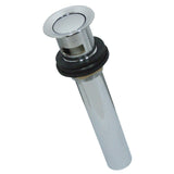 Trimscape KB8101 Brass Push Pop-Up Bathroom Sink Drain with Overflow, 22 Gauge, Polished Chrome