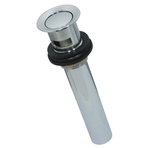 Trimscape KB8101 Brass Push Pop-Up Bathroom Sink Drain with Overflow, 22 Gauge, Polished Chrome