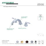 NuWave French KB8368NFL Two-Handle 3-Hole Deck Mount Roman Tub Faucet, Brushed Nickel