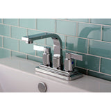 NuvoFusion KB8461NDL Two-Handle 2-Hole Deck Mount 4" Centerset Bathroom Faucet with Push Pop-Up, Polished Chrome