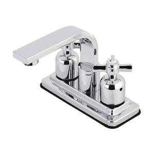 Millennium KB8461ZX Two-Handle 2-Hole Deck Mount 4" Centerset Bathroom Faucet with Push Pop-Up, Polished Chrome