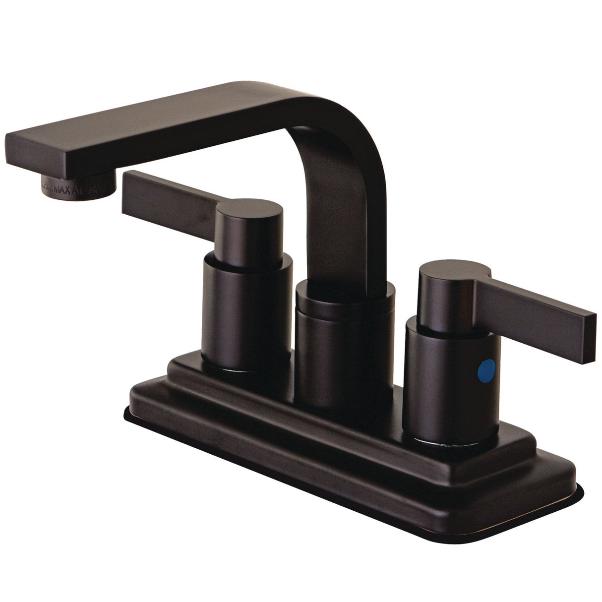 NuvoFusion KB8465NDL Two-Handle 2-Hole Deck Mount 4" Centerset Bathroom Faucet with Push Pop-Up, Oil Rubbed Bronze