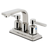 Concord KB8466DL Two-Handle 2-Hole Deck Mount 4" Centerset Bathroom Faucet with Push Pop-Up, Polished Nickel