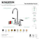 Kaiser KB8490CKL Two-Handle 2-Hole Deck Mount Bar Faucet, Matte Black