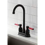 Kaiser KB8490DKL Two-Handle 2-Hole Deck Mount Bar Faucet, Matte Black