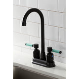 Kaiser KB8490DKL Two-Handle 2-Hole Deck Mount Bar Faucet, Matte Black