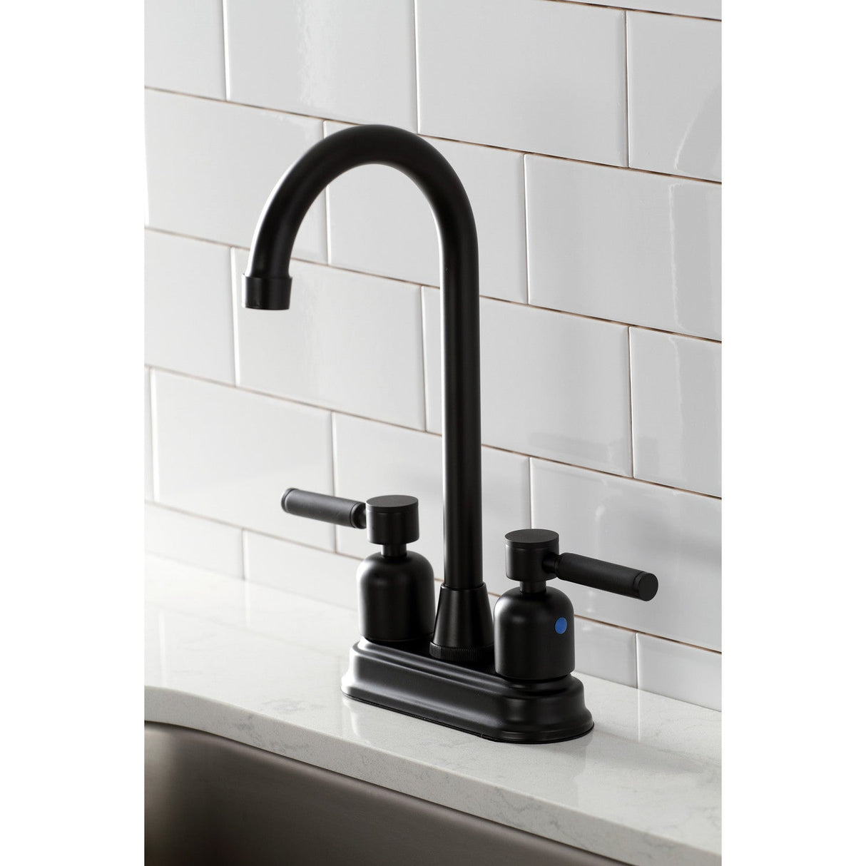 Kaiser KB8490DKL Two-Handle 2-Hole Deck Mount Bar Faucet, Matte Black