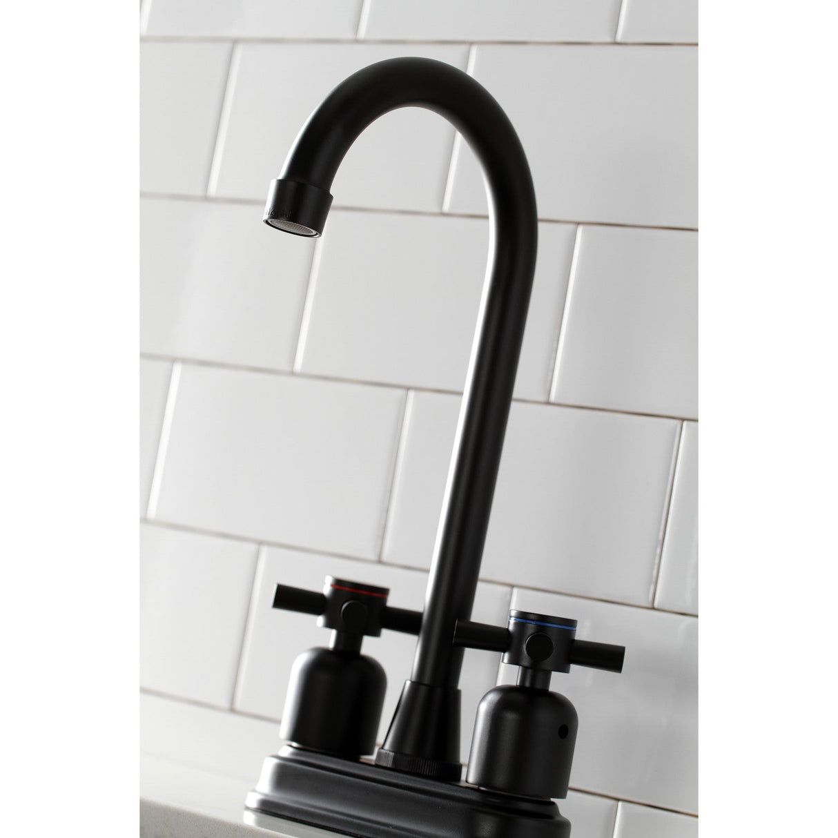 Concord KB8490DX Two-Handle 2-Hole Deck Mount Bar Faucet, Matte Black