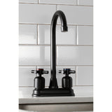 Concord KB8490DX Two-Handle 2-Hole Deck Mount Bar Faucet, Matte Black