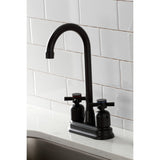 Concord KB8490DX Two-Handle 2-Hole Deck Mount Bar Faucet, Matte Black