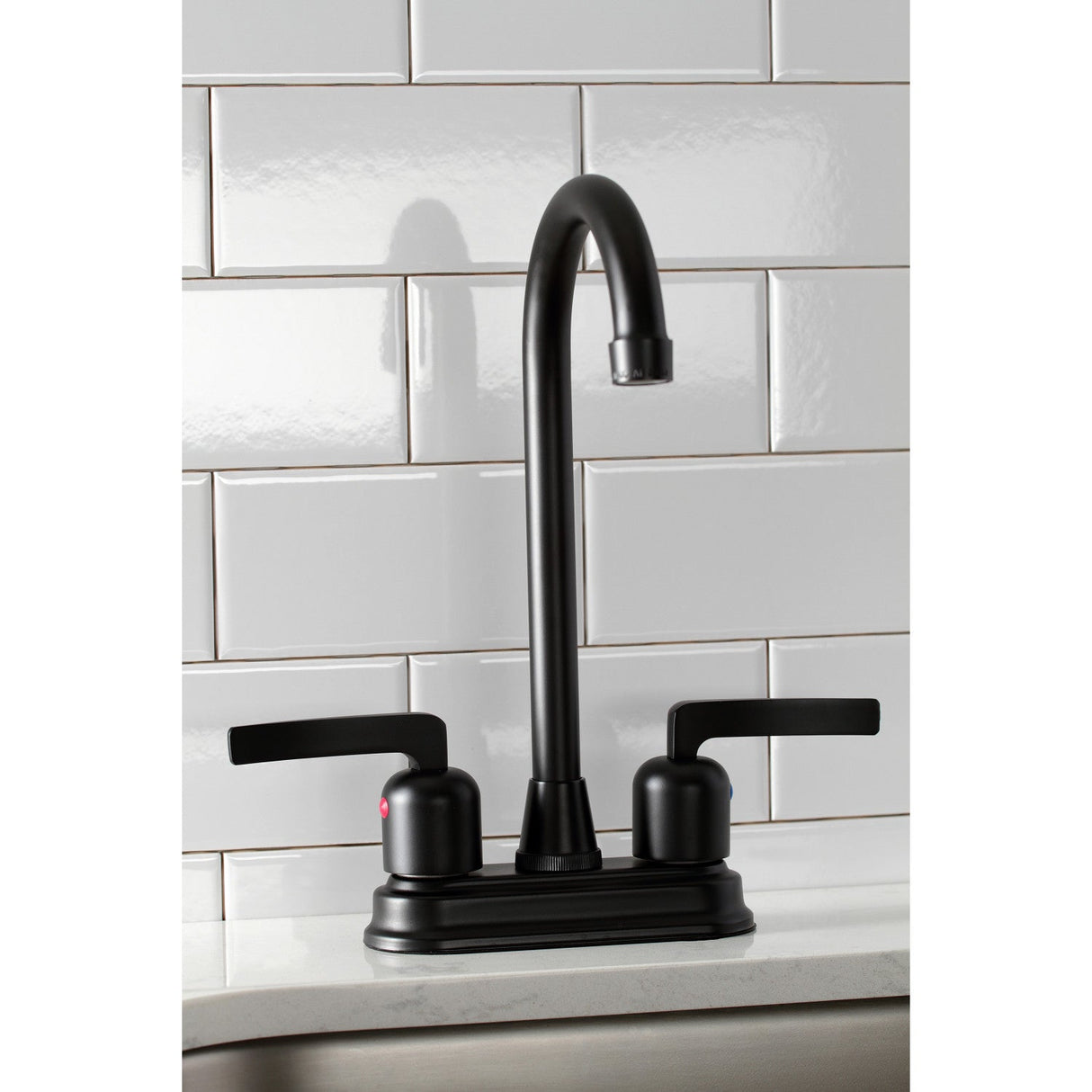 Centurion KB8490EFL Two-Handle 2-Hole Deck Mount Bar Faucet, Matte Black