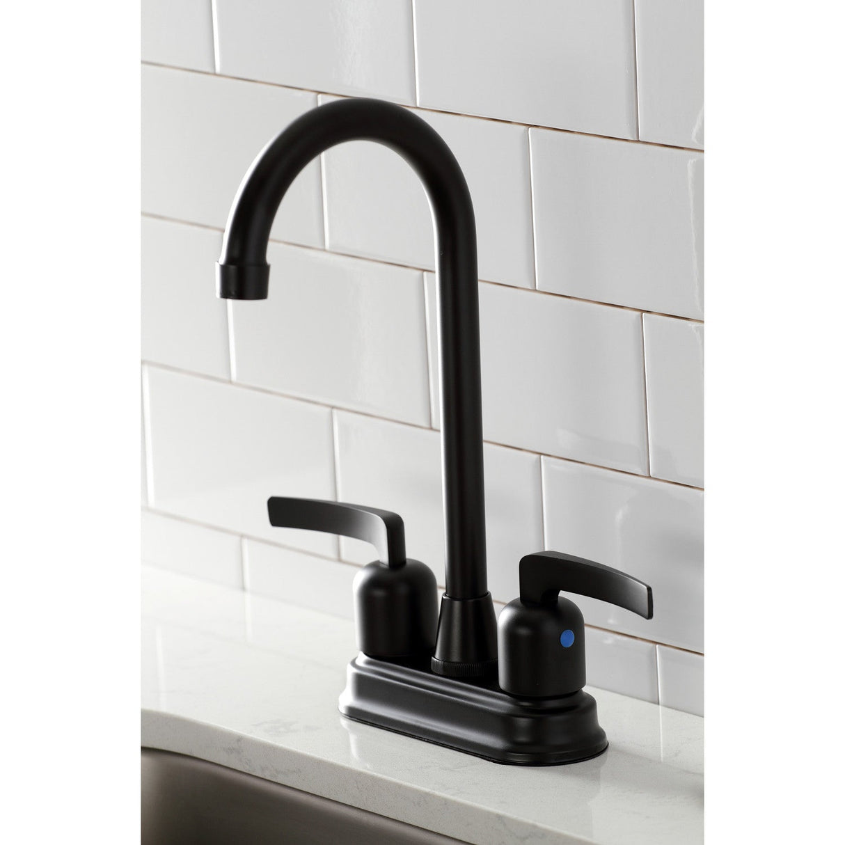 Centurion KB8490EFL Two-Handle 2-Hole Deck Mount Bar Faucet, Matte Black