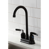 Centurion KB8490EFL Two-Handle 2-Hole Deck Mount Bar Faucet, Matte Black