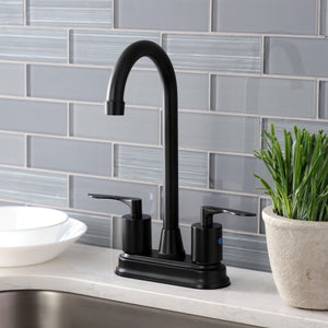 Serena KB8490SVL Two-Handle 2-Hole Deck Mount Bar Faucet, Matte Black