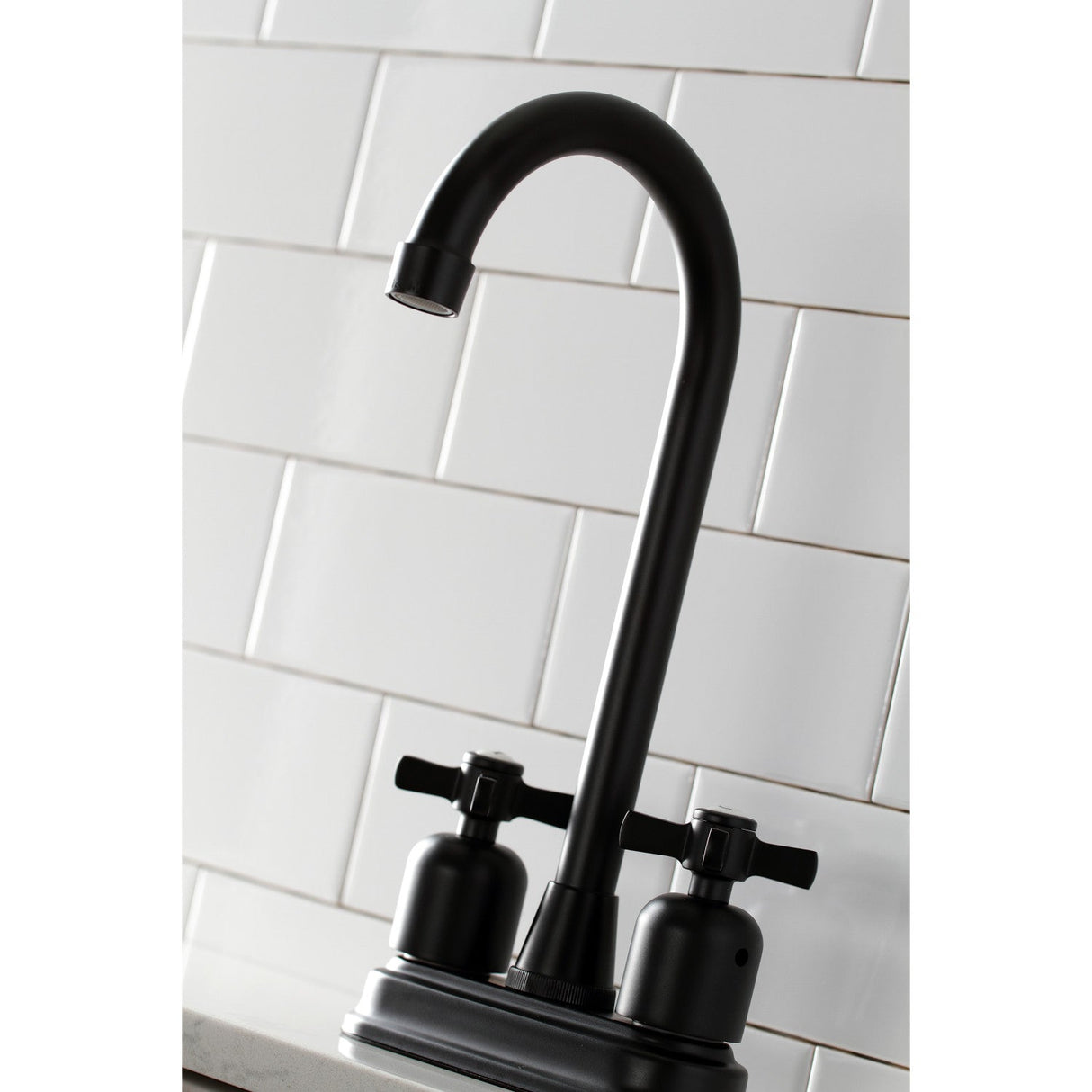 Millennium KB8490ZX Two-Handle 2-Hole Deck Mount Bar Faucet, Matte Black