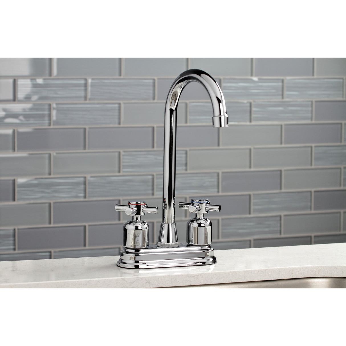 Concord KB8491DX Two-Handle 2-Hole Deck Mount Bar Faucet, Polished Chrome