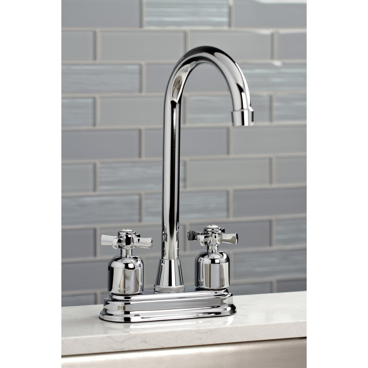 Millennium KB8491ZX Two-Handle 2-Hole Deck Mount Bar Faucet, Polished Chrome