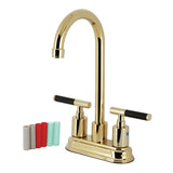 Kaiser KB8492CKL Two-Handle 2-Hole Deck Mount Bar Faucet, Polished Brass